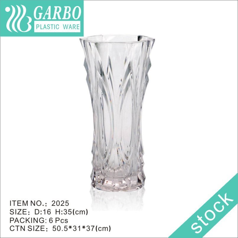 12cm square shape cube polycarbonate clear vase for wedding decoration