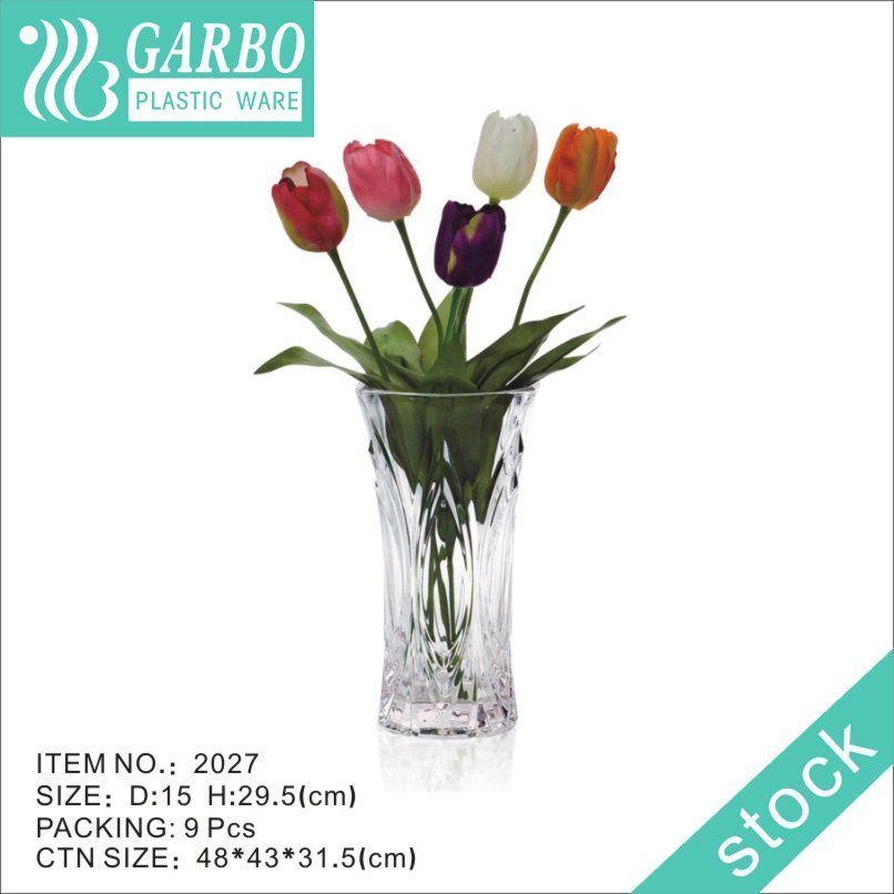 12cm square shape cube polycarbonate clear vase for wedding decoration
