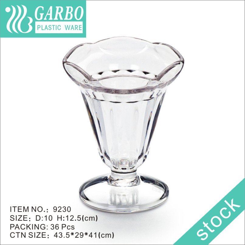 Sundae Polycarbonate Small Snack Dessert Bowl Reusable Clear Plastic Ice Cream Bowl