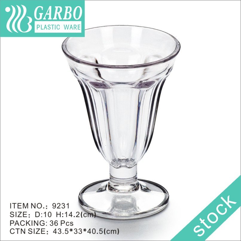 Sundae Polycarbonate Small Snack Dessert Bowl Reusable Clear Plastic Ice Cream Bowl