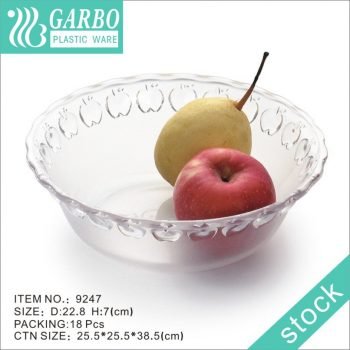 Wholesale Garbo Transparent Plastic Salad Bowl with Apple Design