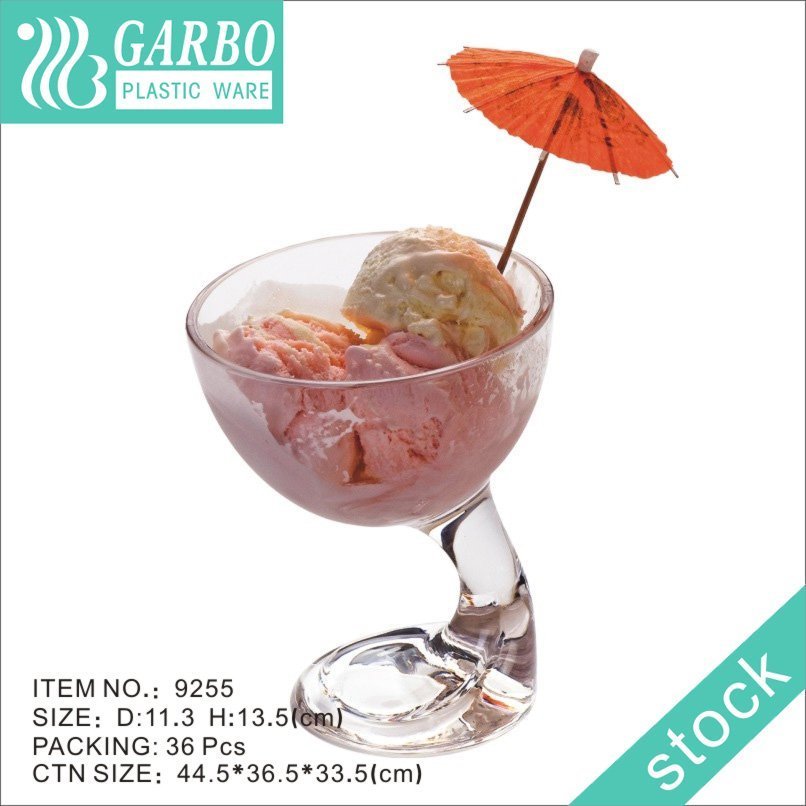 Sundae Polycarbonate Small Snack Dessert Bowl Reusable Clear Plastic Ice Cream Bowl