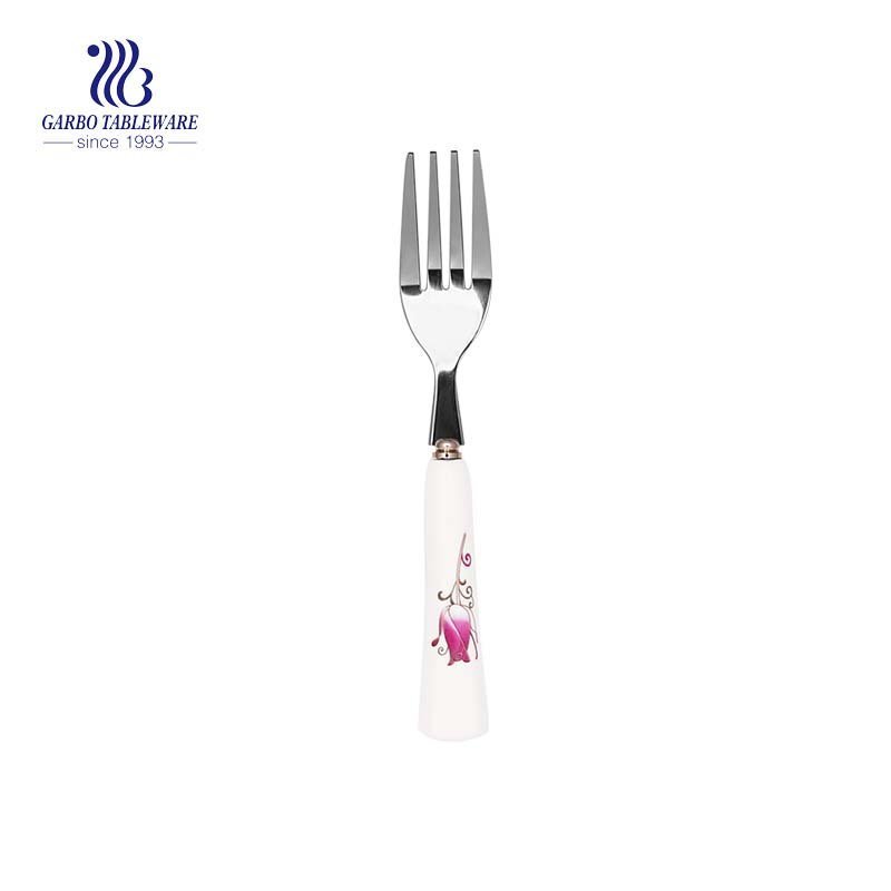 11 Pieces Flatware Set With Printing Ceramic Handle Cutlery Set For Wedding