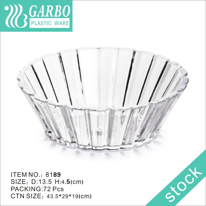 4.5inch white Disposable Plastic Round Bowls with embossed pattern