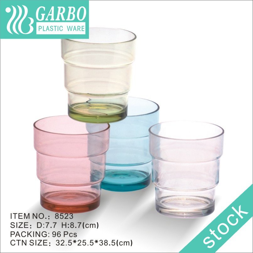 Tableware supplier 16oz colorful embossed pattern office coffee drinking plastic cup