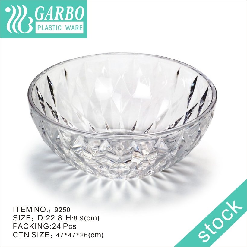 4.5inch white Disposable Plastic Round Bowls with embossed pattern