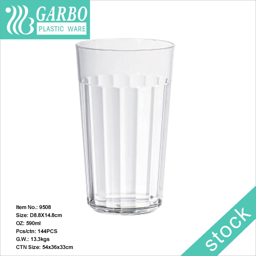 Promotion cheap transparent inner wave pattern water juice drinking plastic cup