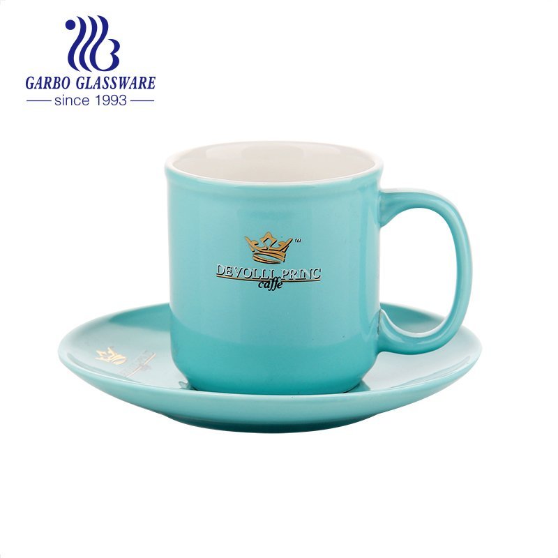 Full decal printing cute design ceramic coffee mug porcelain drinking cup for office and hotel with small round handle