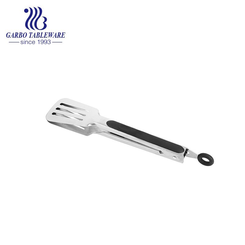 7 Inch popco tongs heavy duty stainless steel kitchen tongs with nylon tips