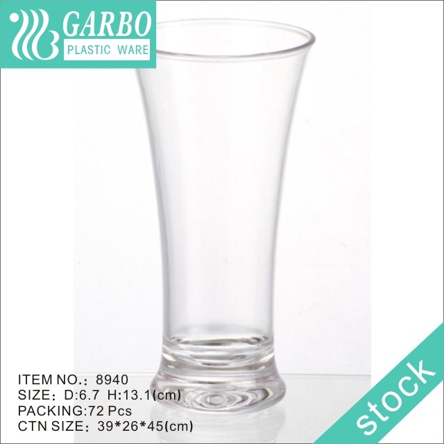 Freezer 16oz highball plastic clear polycarbonate drinking tumbler with circle design