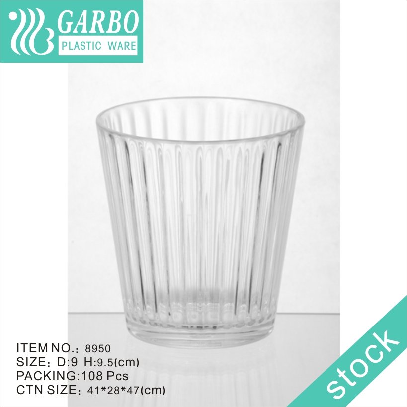 Freezer 16oz highball plastic clear polycarbonate drinking tumbler with circle design