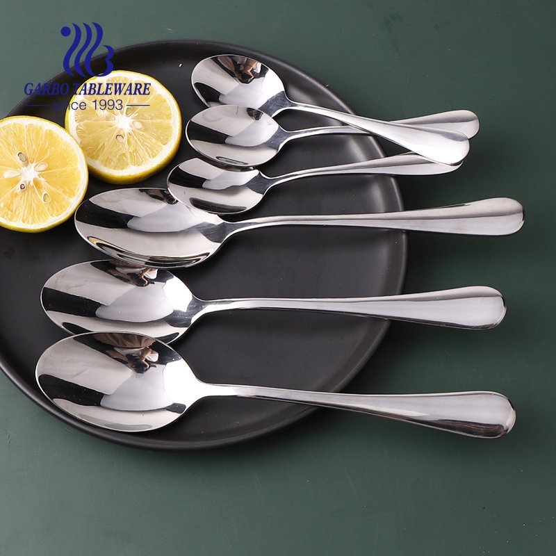 Wholesale 430SS golden titanium plating dinner spoon flatware set with mirror polish
