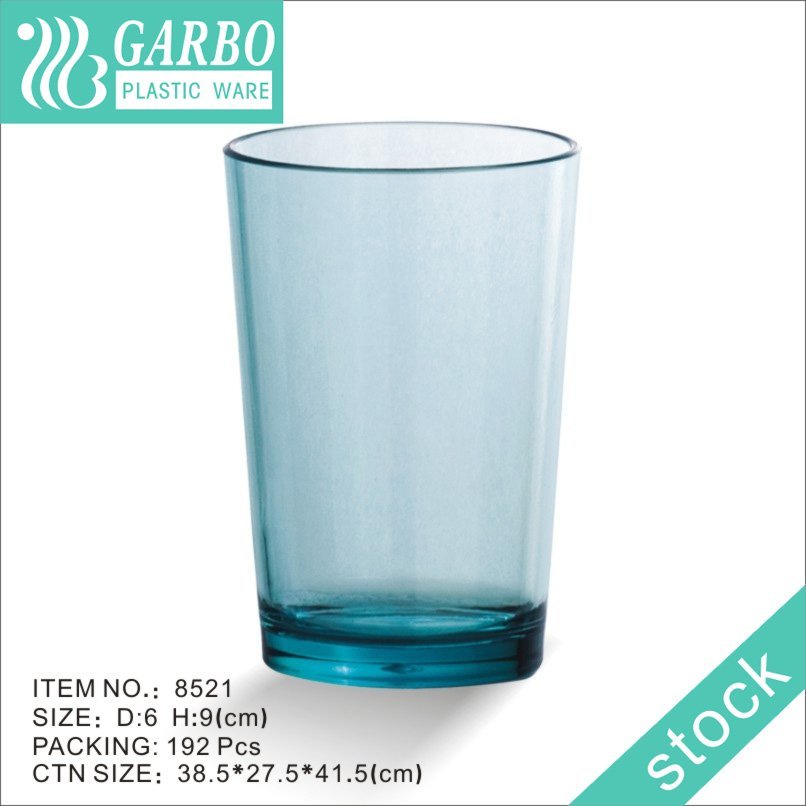 Square shape 12oz ice tea drinking polycarbonate cup with thick base