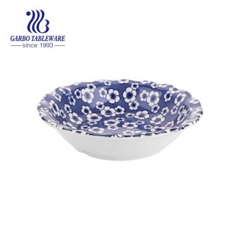 Wholesale 250mm ceramic big soup bowl with underglaze color decor