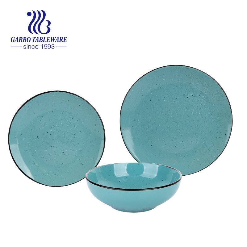 Gray color glazed and hand painting design stoneware dinner set