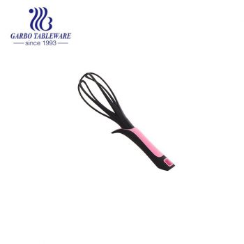 Black Whisk head with Silicone Handle for Egg Whites, Cake Mix, Blending, Gravy and Sauces Kitchen Whisk